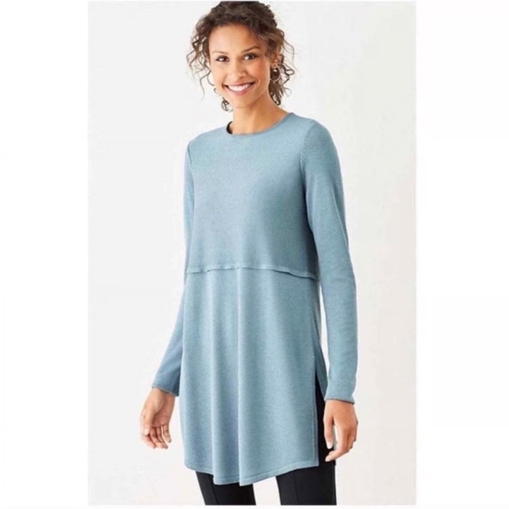 J.Jill Blue Wool Blend Sweater Tunic